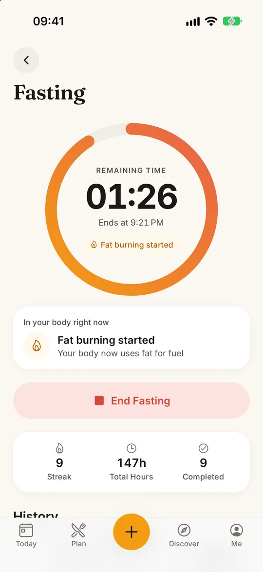 FitZen app screen: Intermittent fasting, made simple