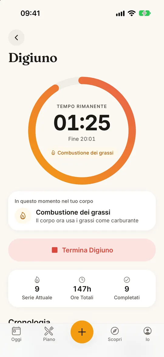 Schermata dell’app FitZen: Digiuno intermittente, facile