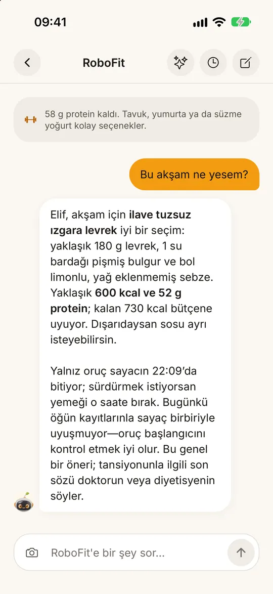 FitZen uygulama ekranı: Tabağını tanıyan bir koç